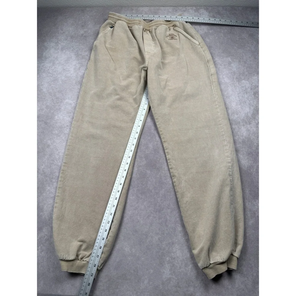 VTG Crazy Shirts Hawaii Kona Coffee Dyed Jogger Pants Mens M Khaki Tan Fade USA